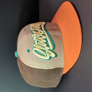 Slowdown For Artists By Artists Brown & Orange Snapback Hat